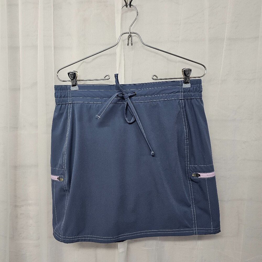 Rustic Ridge Blue Athletic Skort Zip Pockets Tennis Golf Hiking M